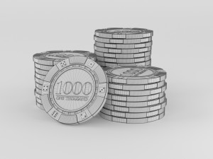 stack of casino chips Model 3D