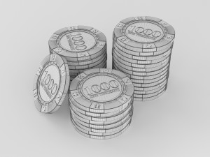 stack of casino chips Model 3D