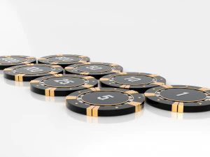 Casino Chips In Denominations Of 1000 500 100 50 25 10 5 1 3D Model