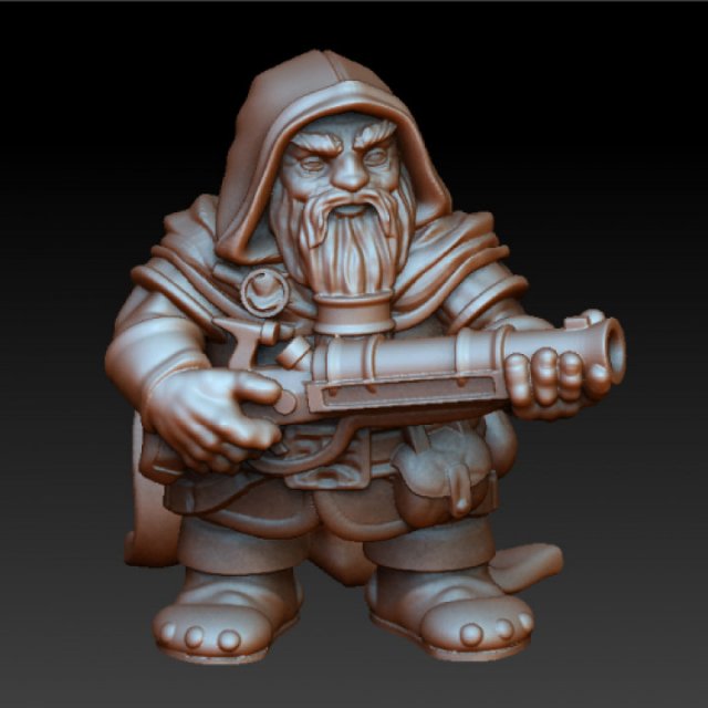 rifleman dwarf 3D Model .c4d .max .obj .3ds .fbx .stl .blend 