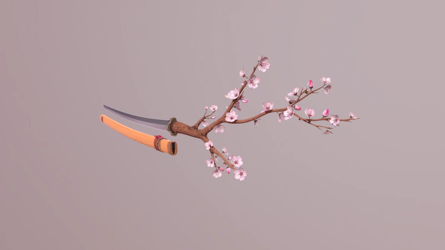 katana sakura 3D Model .c4d .max .obj .3ds .fbx .stl .blend 