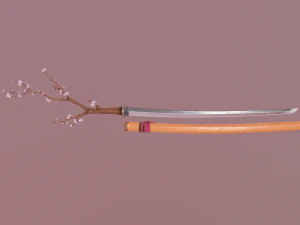 katana sakura 3D Model
