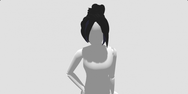hair bun with dark blue highlights Model 3D .c4d .max .obj .3ds .fbx .stl .blend