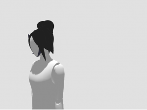 hair bun with dark blue highlights Model 3D