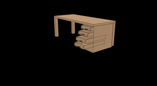 table desk 3D Model .c4d .max .obj .3ds .fbx .stl .blend 