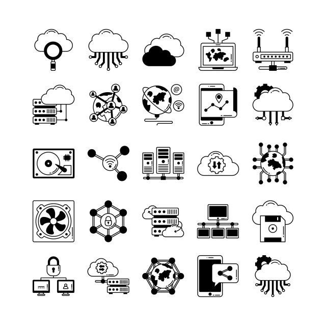 data and networking vector icons 3D मॉडल .c4d .max .obj .3ds .fbx .stl .blend 