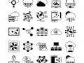 data and networking vector icons 3D Assets