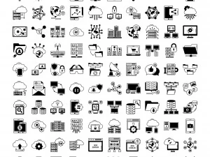 data and networking vector icons 3D Model