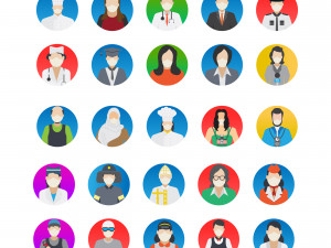professional face with mask vector icons pack 3D Model