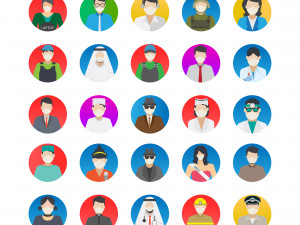 professional face with mask vector icons pack 3D Model
