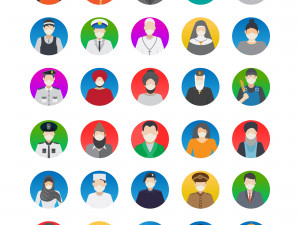 professional face with mask vector icons pack 3D Model