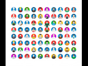 professional face with mask vector icons pack 3D Model