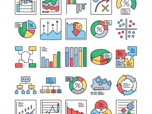 &iacute;cone de vetor isolado de gr&aacute;fico Modelo 3D