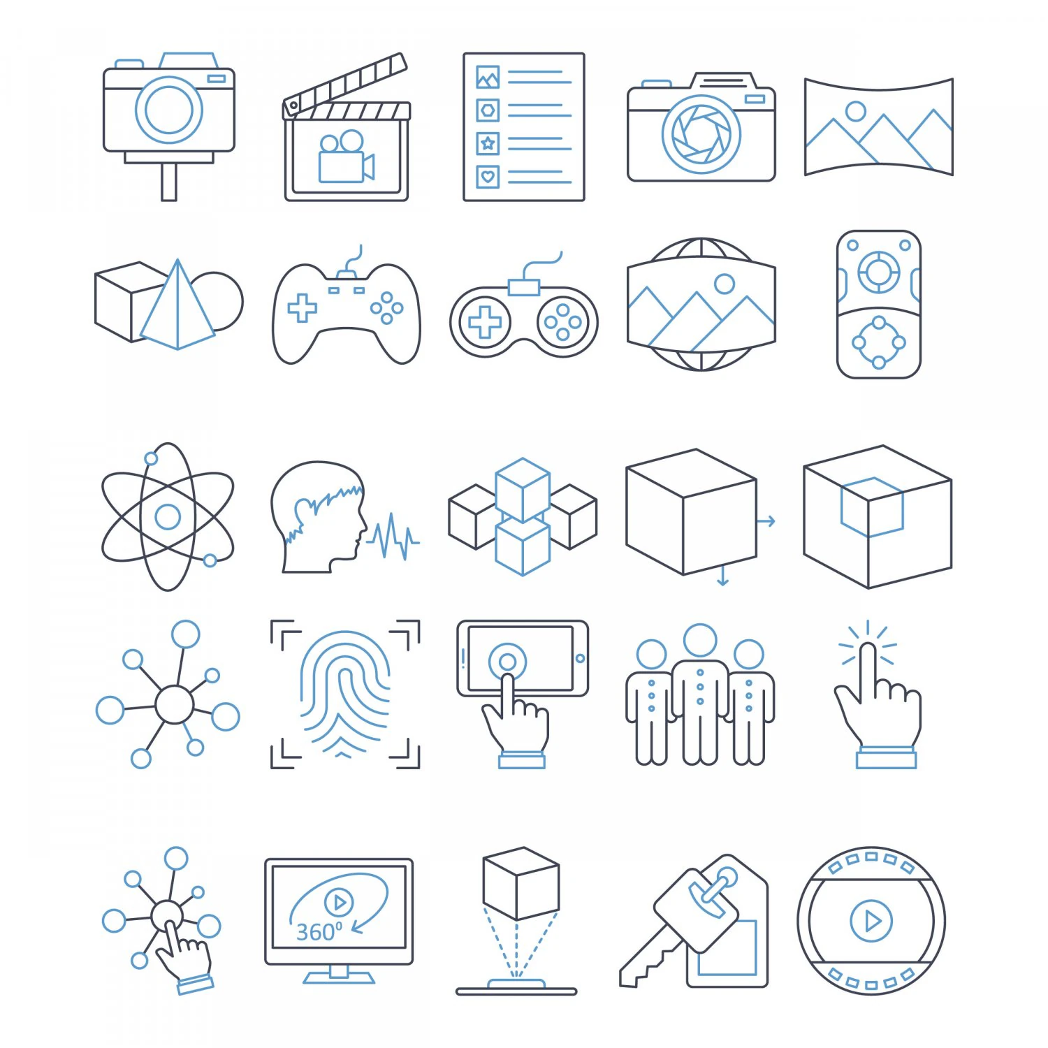 virtual reality flat inside vector icon 3D Model .c4d .max .obj .3ds .fbx .stl .blend 