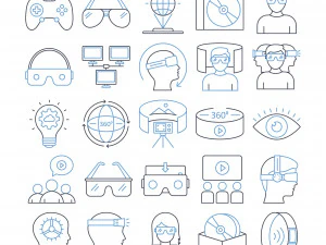 virtual reality flat inside vector icon 3D Model