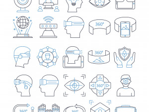 virtual reality flat inside vector icon Model 3D