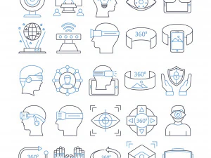 virtual reality flat inside vector icon 3D Model