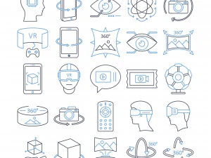 virtual reality flat inside vector icon 3D Model