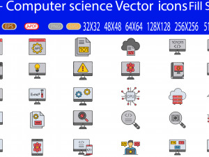 30Computer Science Icon 3D Model