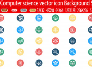 30Computer Science Icon 3D Model