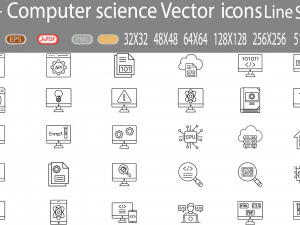 30Computer Science Icon 3D Model