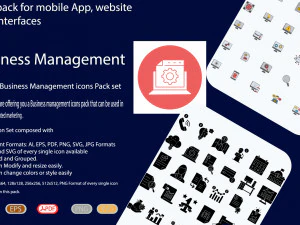 Pacote de &iacute;cones de gerenciamento 200Business Modelo 3D