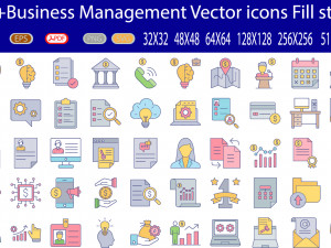 200Business management icon pack Modelo 3D