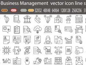 200Business management icon pack Modelo 3D