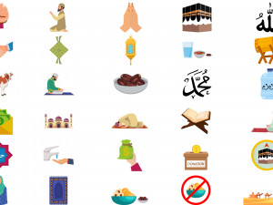 30Ramadan kareem flat icon 3D Model