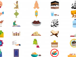 30 &Iacute;cone plano do Ramad&atilde; Kareem Modelo 3D