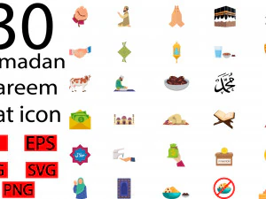 30 &Iacute;cone plano do Ramad&atilde; Kareem Modelo 3D