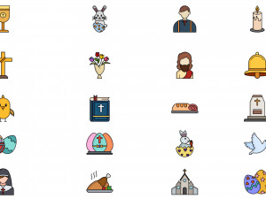 23 Easter Day icon pack 3D Model