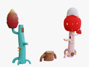 cartoon abstract trees 3D Model
