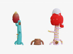 cartoon abstract trees 3D 모델