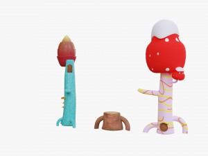 cartoon abstract trees 3D 모델