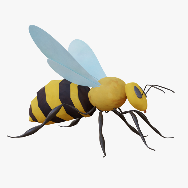 bee cartoon 3D 模型 .c4d .max .obj .3ds .fbx .stl .blend 