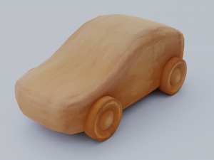 wooden car Modello 3D