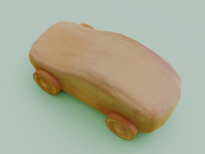 wooden car Modello 3D