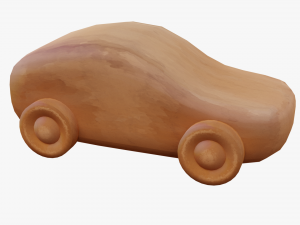 wooden car Modello 3D