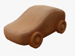 wooden car Modello 3D