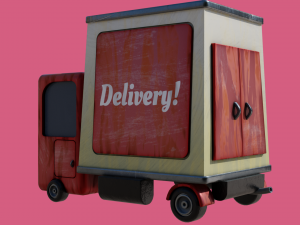 Cartoon Delivery Truck Modelo 3D