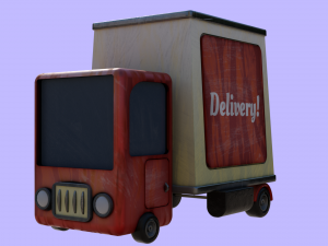 Cartoon Delivery Truck Modelo 3D
