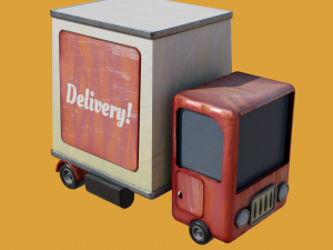 Cartoon Delivery Truck Modelo 3D