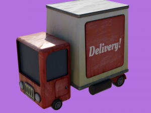 Cartoon Delivery Truck Modelo 3D