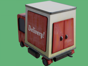 Cartoon Delivery Truck Modelo 3D