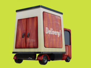 Cartoon Delivery Truck Modelo 3D