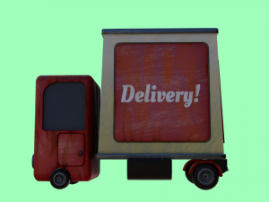 Cartoon Delivery Truck Modelo 3D