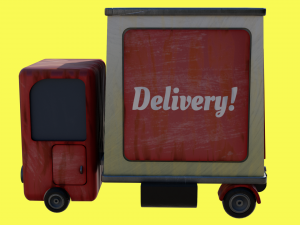 Cartoon Delivery Truck Modelo 3D
