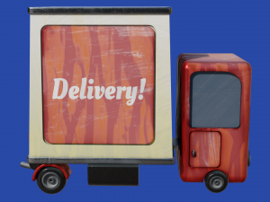 Cartoon Delivery Truck Modelo 3D