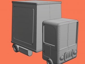 Cartoon Delivery Truck Modelo 3D
